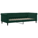daybed med udtræk og skuffer 90x200 cm velour mørkegrøn