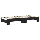 daybed med udtræk og skuffer 90x200 cm velour sort
