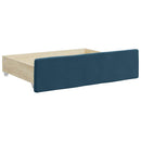 daybed med udtræk og skuffer 100x200 cm velour blå