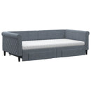 daybed med udtræk og skuffer 100x200 cm velour mørkegrå