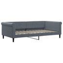 daybed med udtræk og skuffer 100x200 cm velour mørkegrå
