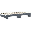 daybed med udtræk og skuffer 100x200 cm velour mørkegrå