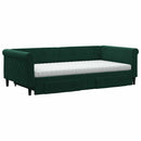 daybed med udtræk og skuffer 100x200 cm velour mørkegrøn