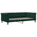 daybed med udtræk og skuffer 100x200 cm velour mørkegrøn