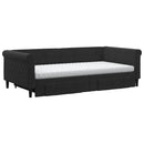 daybed med udtræk og skuffer 100x200 cm velour sort