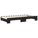 daybed med udtræk og skuffer 100x200 cm velour sort