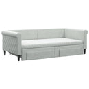 daybed med udtræk og skuffer 90x190 cm velour lysegrå