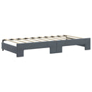 daybed med udtræk og skuffer 90x190 cm velour mørkegrå