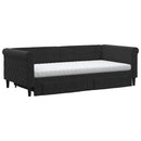 daybed med udtræk og skuffer 90x190 cm velour sort