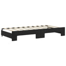 daybed med udtræk og skuffer 90x190 cm velour sort
