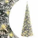 kunstigt juletræ med sne 50 LED'er 120 cm pop op-funktion