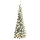 kunstigt juletræ med sne 50 LED'er 120 cm pop op-funktion