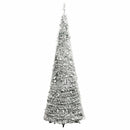 kunstigt juletræ med sne 50 LED'er 120 cm pop op-funktion