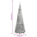 kunstigt juletræ med sne 50 LED'er 120 cm pop op-funktion