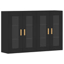 vægskabe 2 stk. konstrueret træ sort