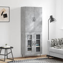 højskab 69,5x34x180 cm konstrueret træ betongrå