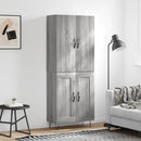 højskab 69,5x34x180 cm konstrueret træ grå sonoma-eg