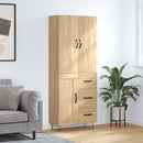 højskab 69,5x34x180 cm konstrueret træ sonoma-eg