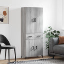 højskab 69,5x34x180 cm konstrueret træ grå sonoma-eg