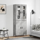 højskab 69,5x34x180 cm konstrueret træ betongrå