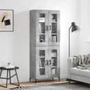 højskab 69,5x34x180 cm konstrueret træ betongrå