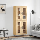 højskab 69,5x34x180 cm konstrueret træ sonoma-eg