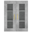 højskab 69,5x34x180 cm konstrueret træ betongrå
