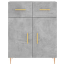 højskab 69,5x34x180 cm konstrueret træ betongrå