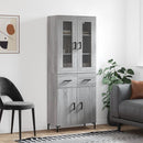 højskab 69,5x34x180 cm konstrueret træ grå sonoma-eg