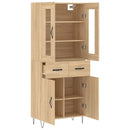 højskab 69,5x34x180 cm konstrueret træ sonoma-eg