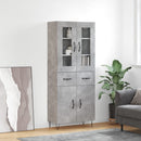 højskab 69,5x34x180 cm konstrueret træ betongrå
