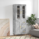 højskab 69,5x34x180 cm konstrueret træ betongrå