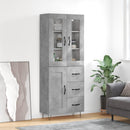 højskab 69,5x34x180 cm konstrueret træ betongrå