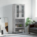 højskab 69,5x34x180 cm konstrueret træ betongrå