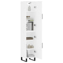 skab 34,5x34x180 cm konstrueret træ hvid