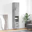skab 34,5x34x180 cm konstrueret træ betongrå
