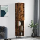 skab 34,5x34x180 cm konstrueret træ røget egetræ