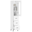 skab 34,5x34x180 cm konstrueret træ hvid