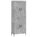 højskab 69,5x34x180 cm konstrueret træ betongrå
