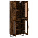 højskab 69,5x34x180 cm konstrueret træ røget egetræsfarve