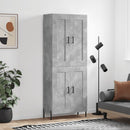 højskab 69,5x34x180 cm konstrueret træ betongrå
