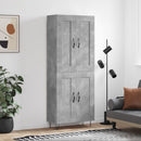 højskab 69,5x34x180 cm konstrueret træ betongrå