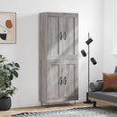 højskab 69,5x34x180 cm konstrueret træ grå sonoma-eg