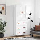 højskab 69,5x34x180 cm konstrueret træ hvid