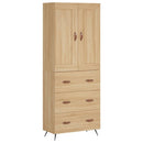 højskab 69,5x34x180 cm konstrueret træ sonoma-eg