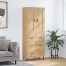 højskab 69,5x34x180 cm konstrueret træ sonoma-eg