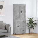 højskab 69,5x34x180 cm konstrueret træ betongrå