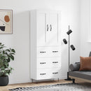 højskab 69,5x34x180 cm konstrueret træ hvid