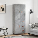 højskab 69,5x34x180 cm konstrueret træ betongrå