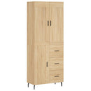 højskab 69,5x34x180 cm konstrueret træ sonoma-eg